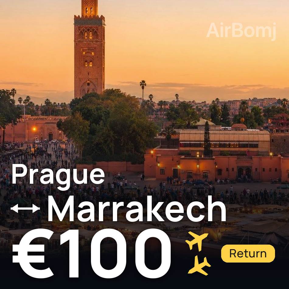 تذكرة طيران: براغ — مراكش، €100
