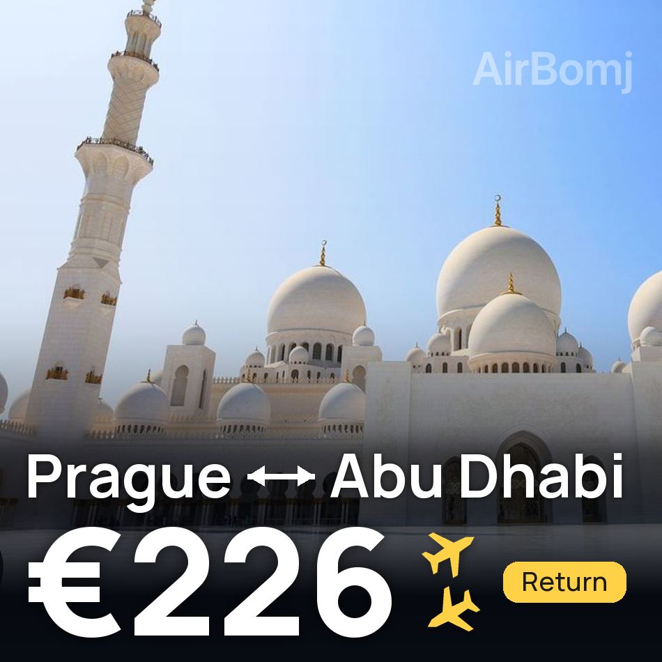 تذكرة طيران: براغ — أبو ظبي، €226