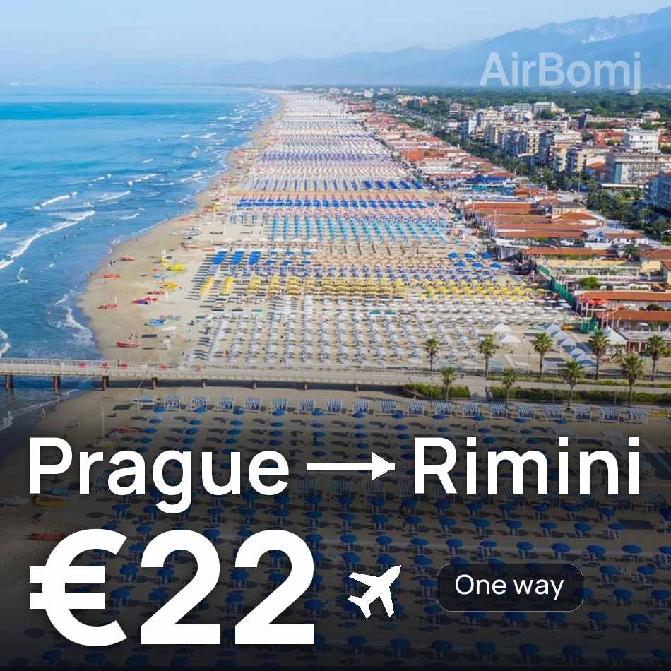 تذكرة طيران: براغ — ريميني، €22