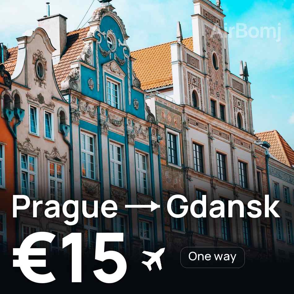 Billet d'avion : Prague — Gdańsk, €15
