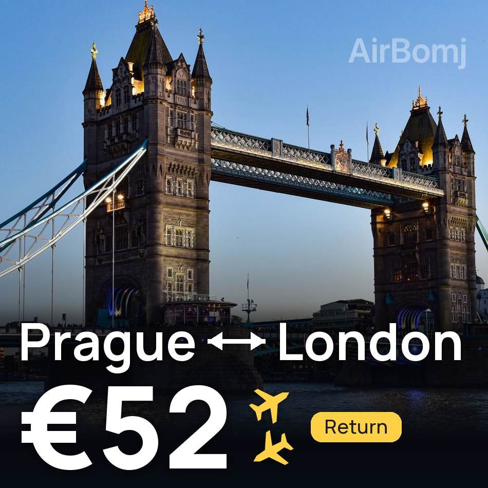 Billet d'avion : Prague — Londres, €52