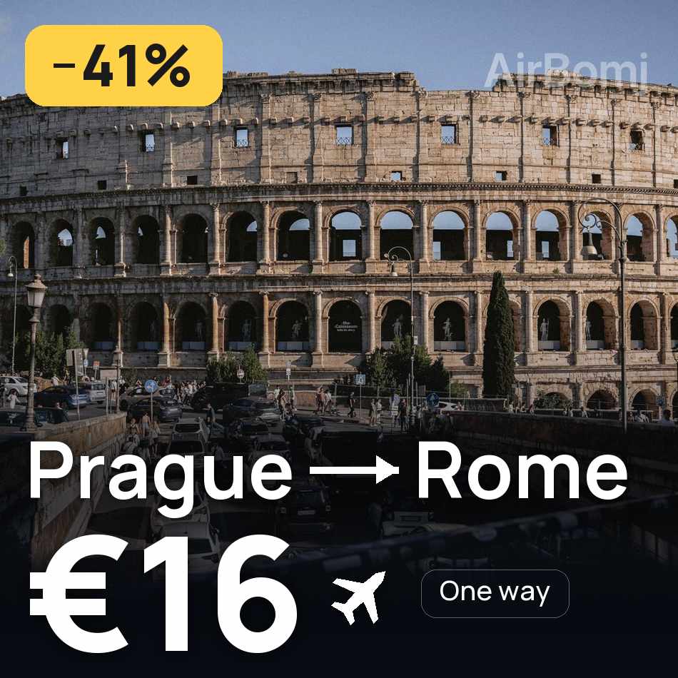 Billet d'avion : Prague — Rome, €16