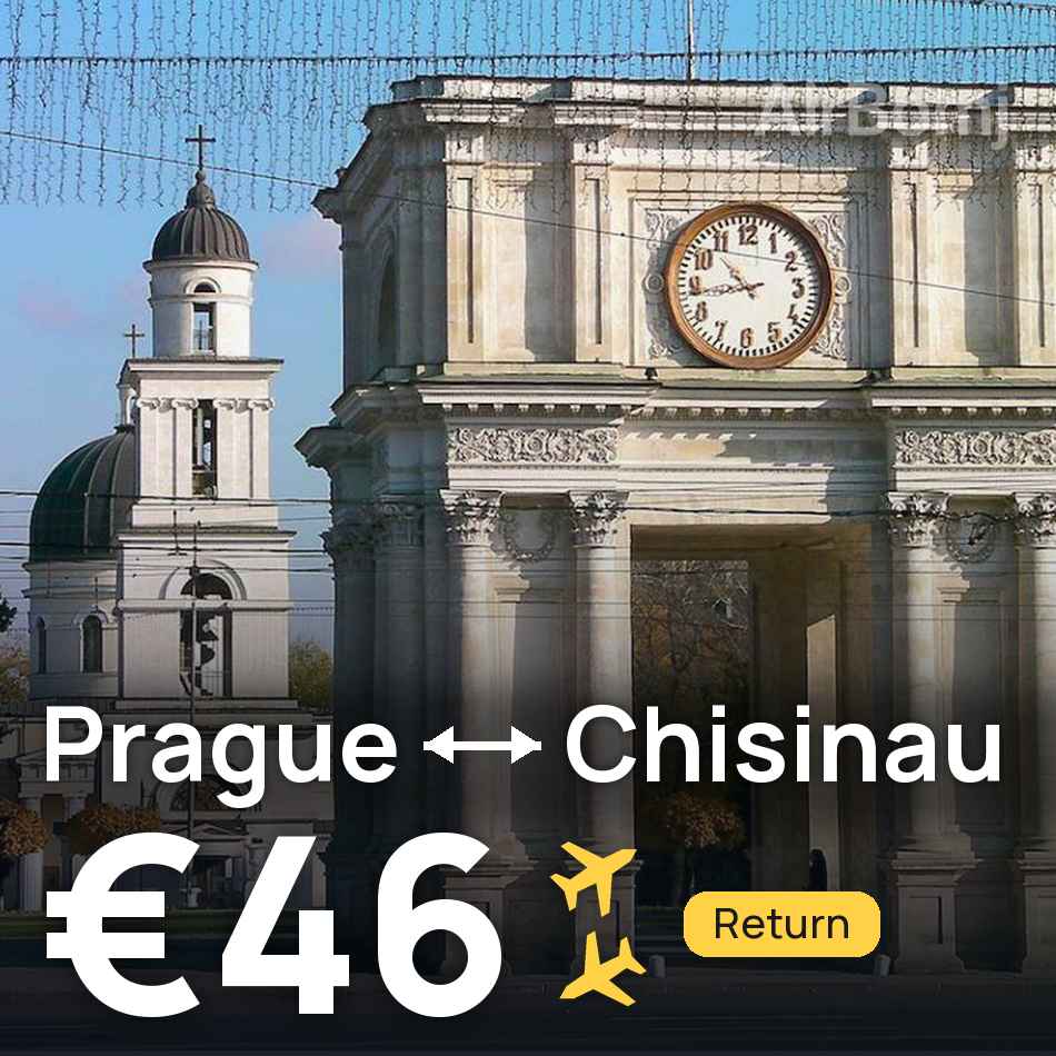 تذكرة طيران: براغ — كيشيناو، €46