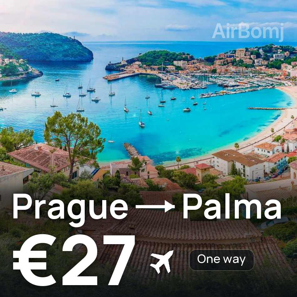 تذكرة طيران: براغ — بالما مايوركا، €27