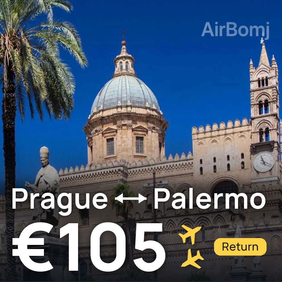 تذكرة طيران: براغ — باليرمو، €105