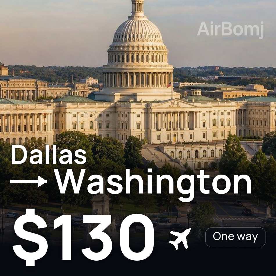 Flugticket: Dallas — Washington, D.C., $130