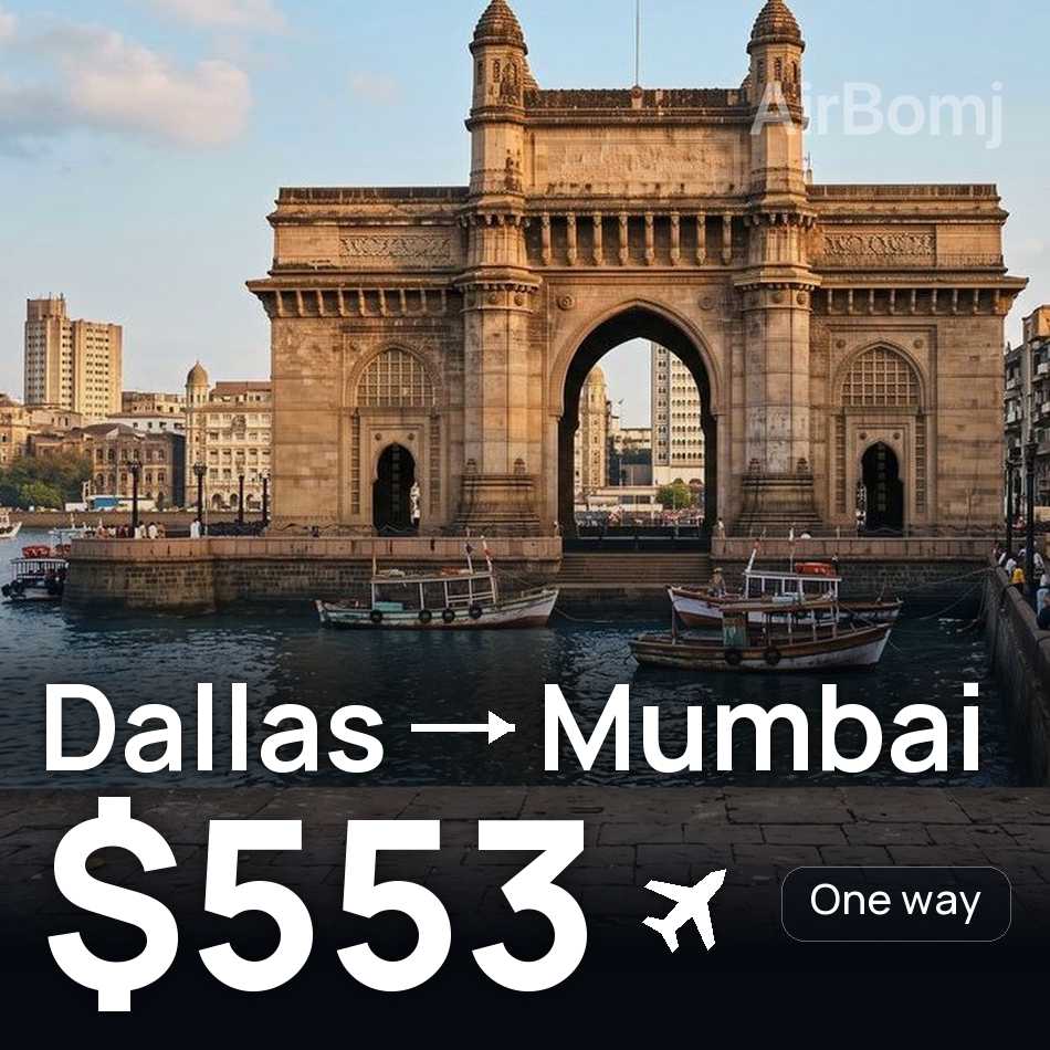Flugticket: Dallas — Mumbai (Maharashtra), $553