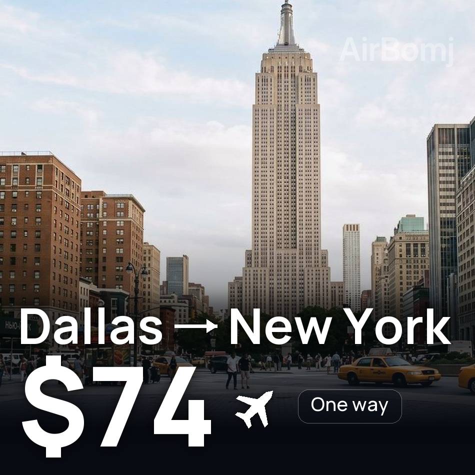 Flugticket: Dallas — New York City, $74