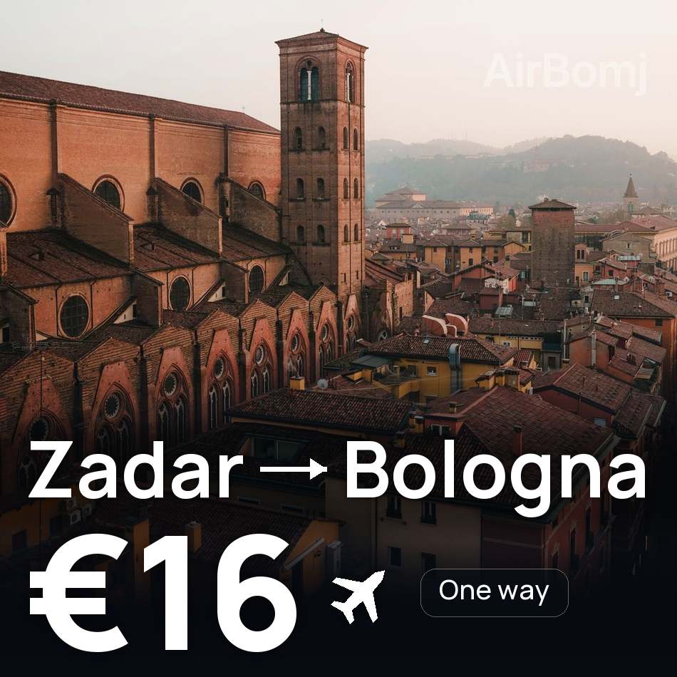 تذكرة طيران: زادار — بولونيا، €16