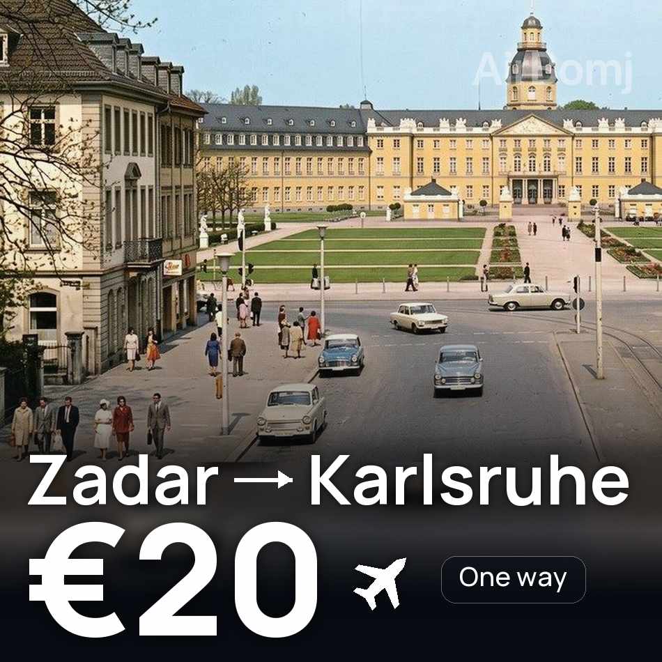 تذكرة طيران: زادار — كارلسروه، €20