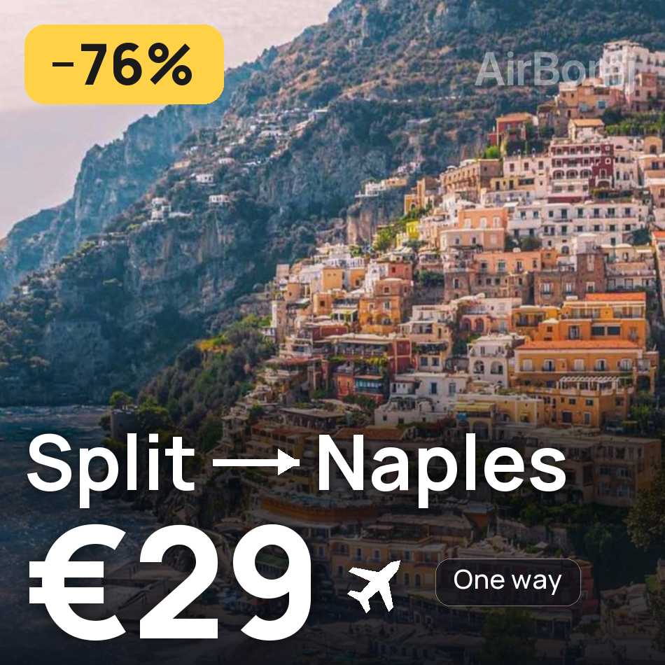 تذكرة طيران: سبليت — نابولي، €29