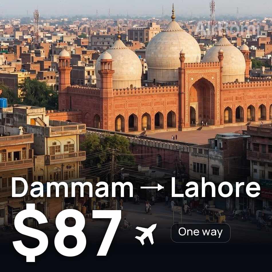 Bilet de avion: Dammam — Lahore, $87