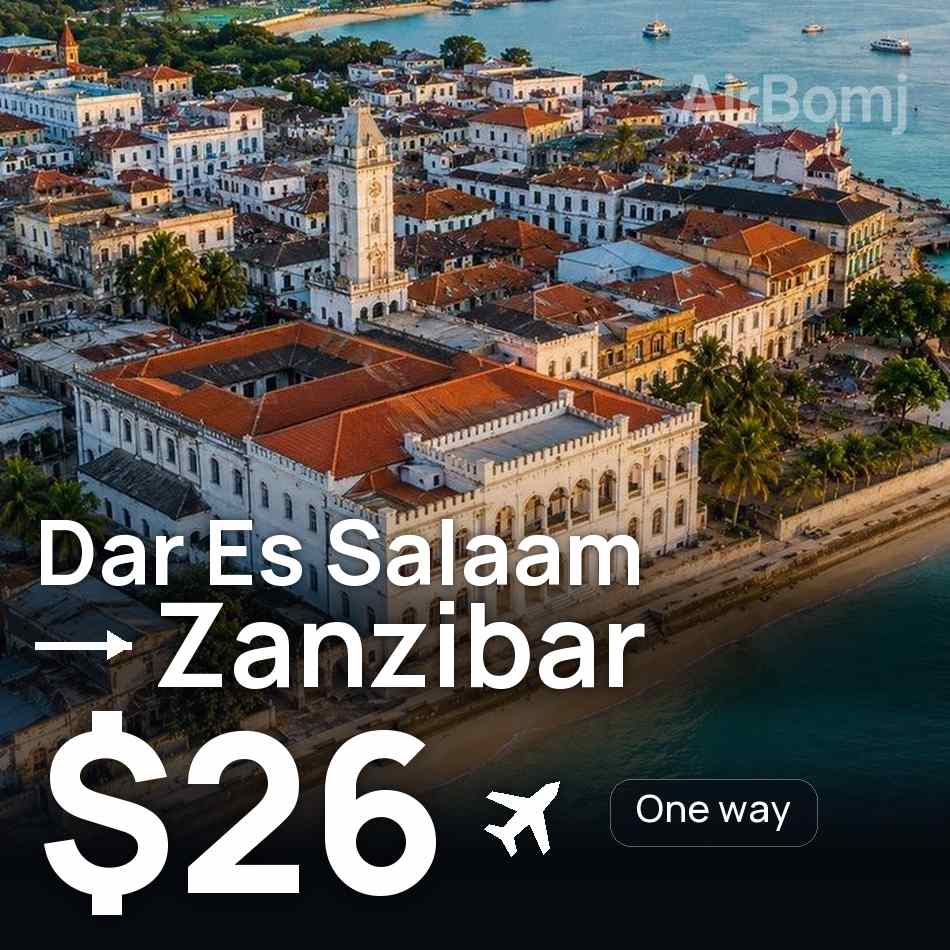 Biglietto aereo: Dar Es Salaam — Zanzibar, $26