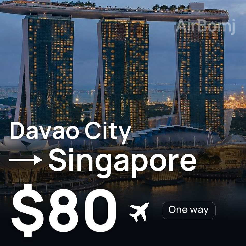 Flight ticket: Davao City to Singapore, $80