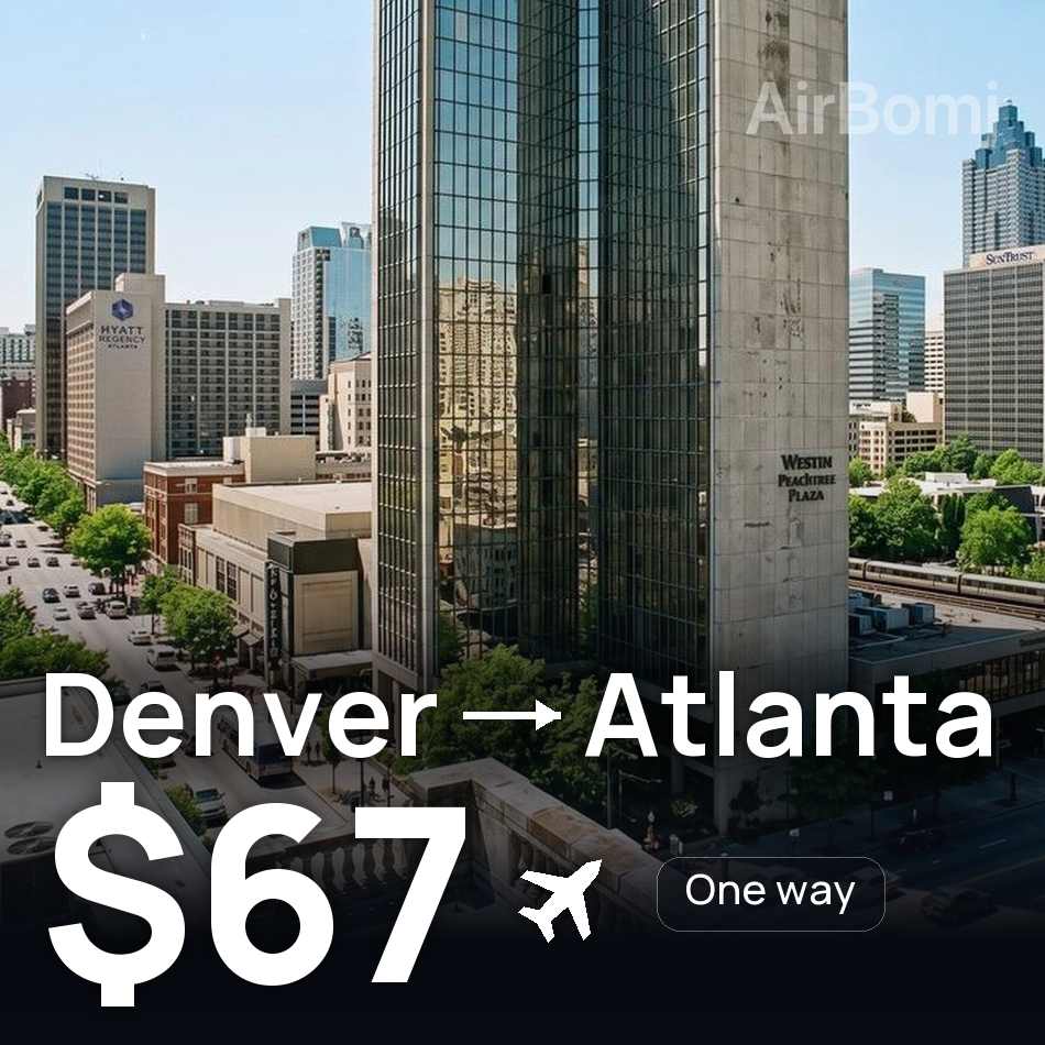 Flugticket: Denver — Atlanta, $67