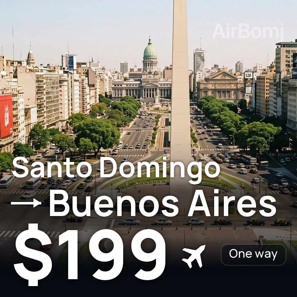 Biglietto aereo: Santo Domingo — Buenos Aires, $199