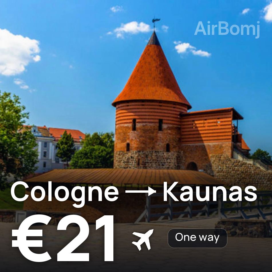 Flight ticket: Cologne to Kaunas, €21