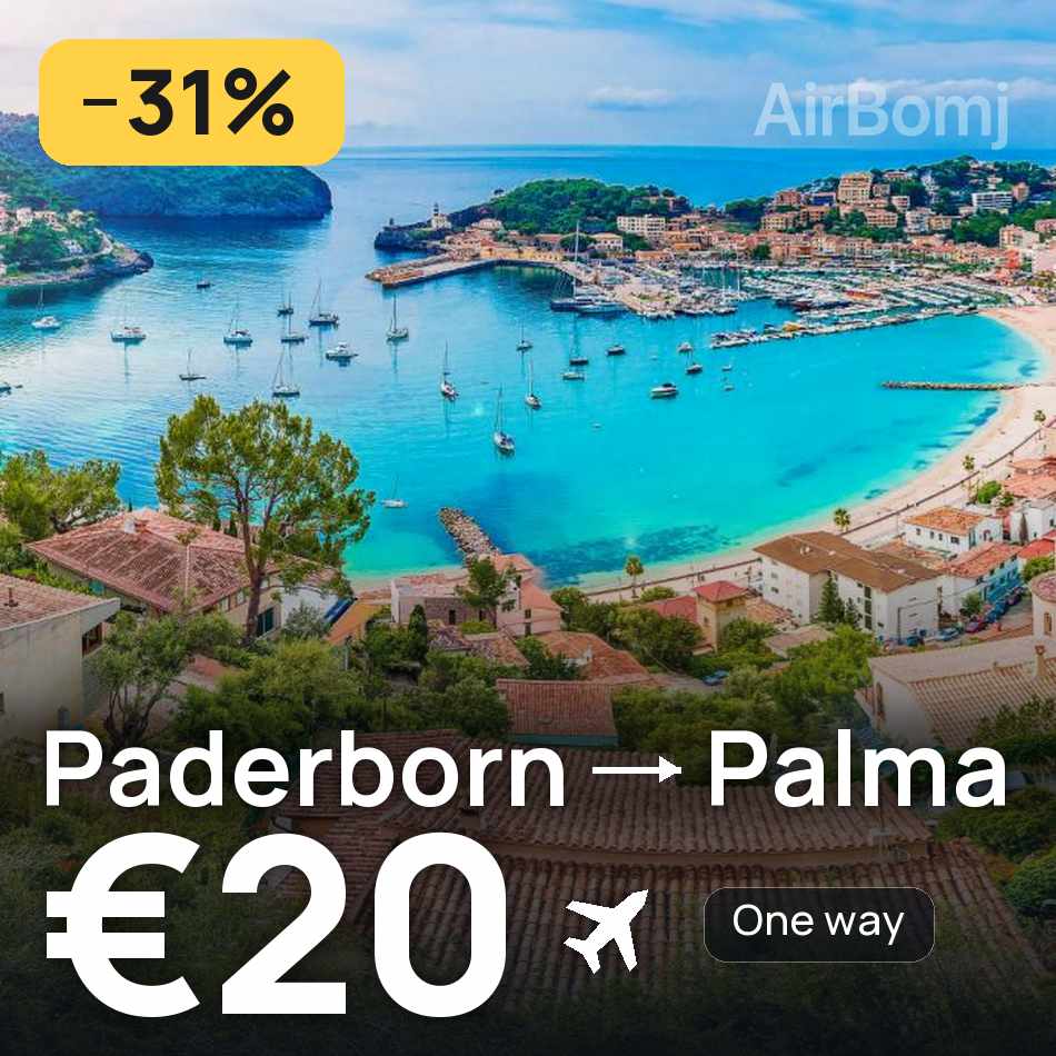 Flight ticket: Paderborn to Palma, €20