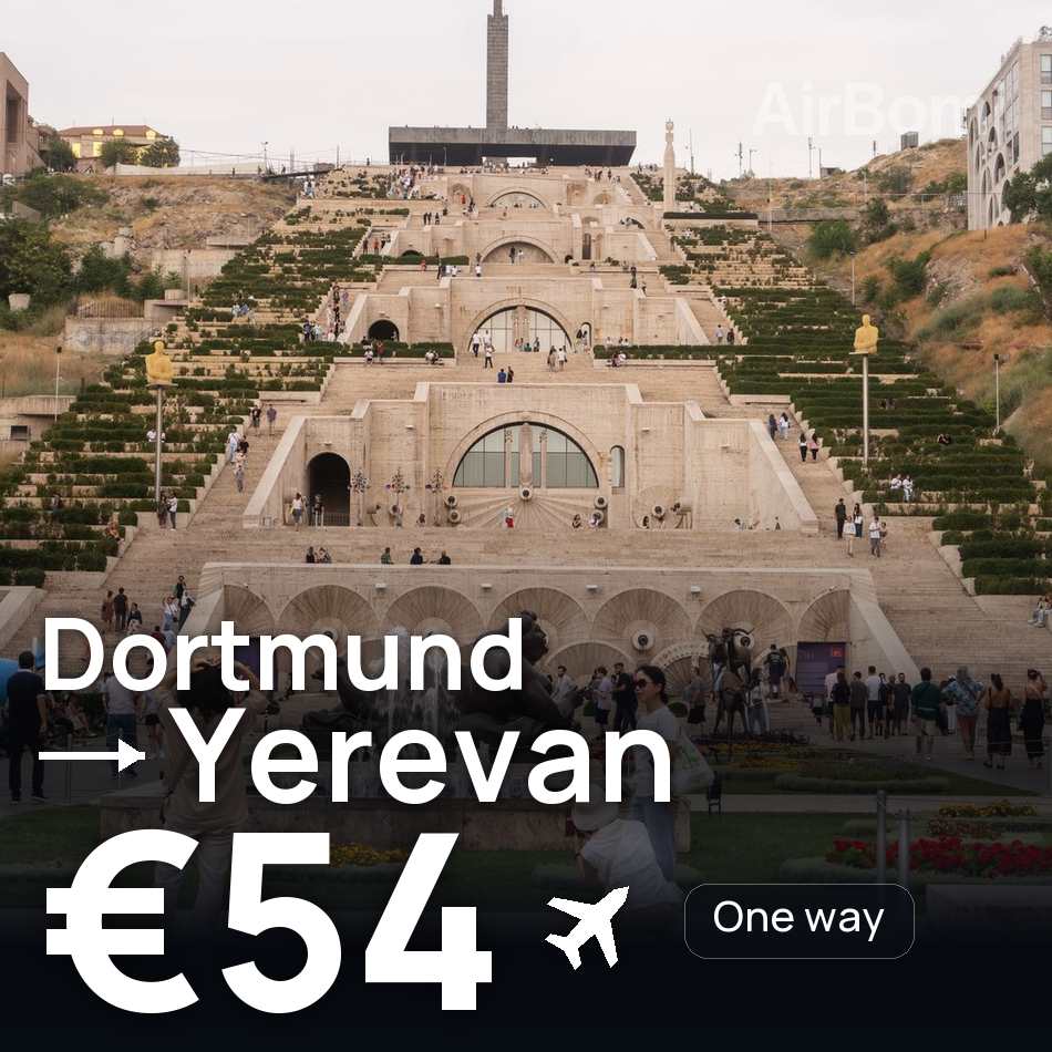 Flight ticket: Dortmund to Yerevan, €54