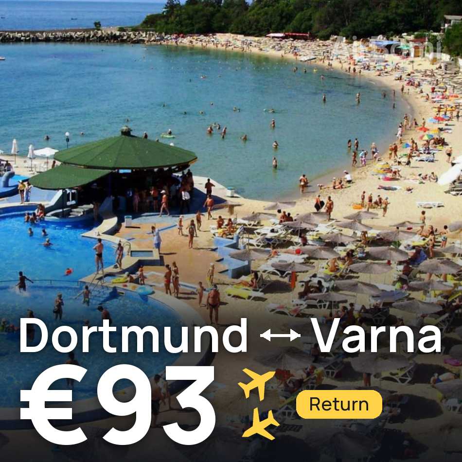 Flight ticket: Dortmund to Varna, €93