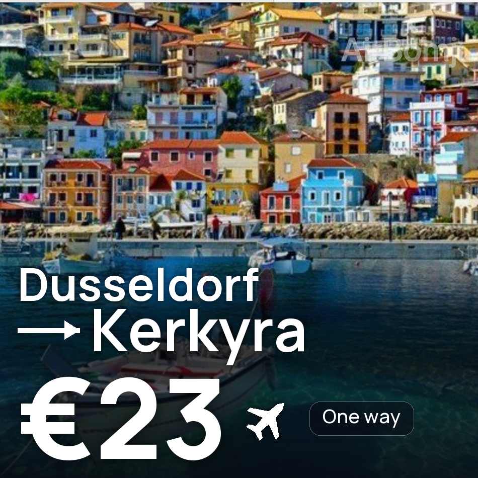 Flugticket: Düsseldorf — Korfu, €23