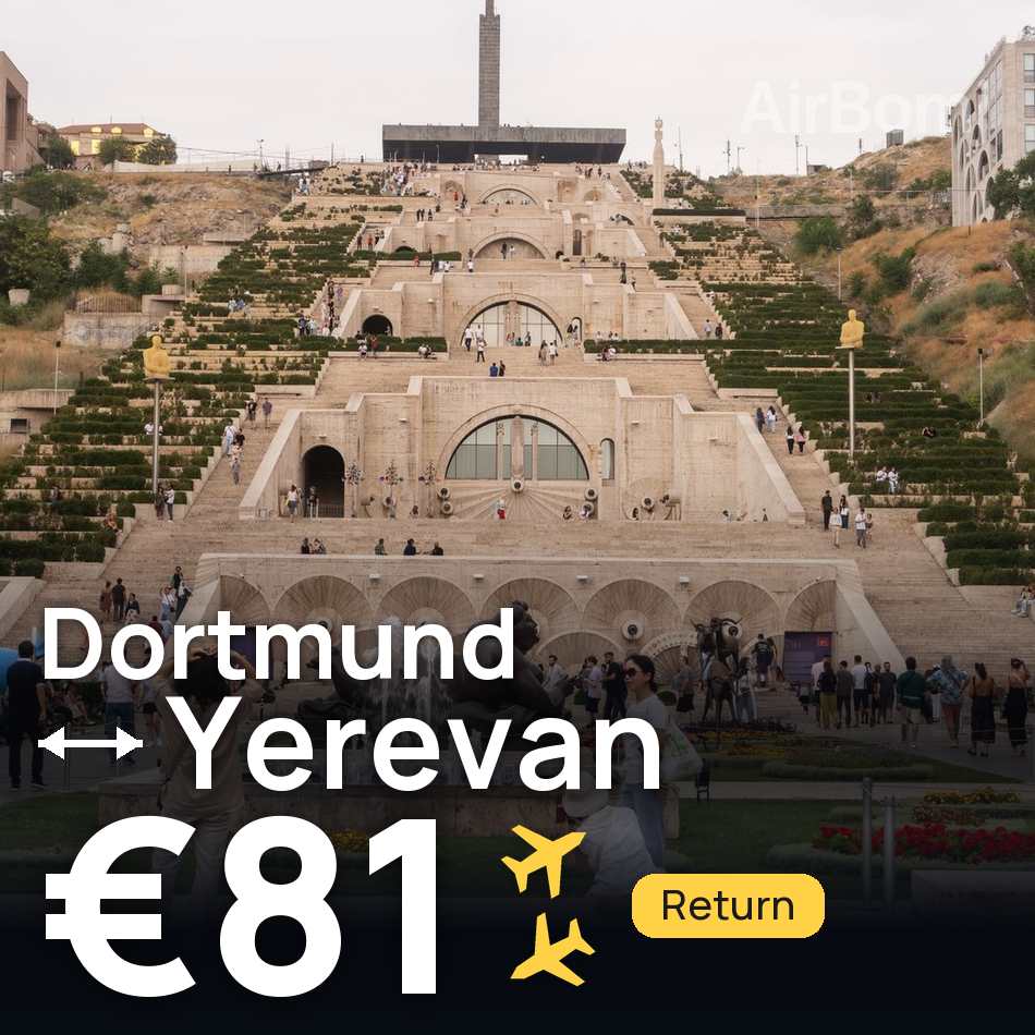 Flight ticket: Dortmund to Yerevan, €81