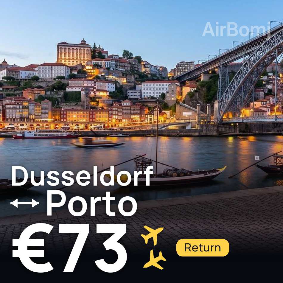 Flight ticket: Dusseldorf to Porto, €73