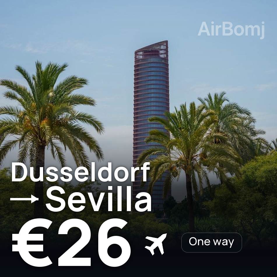 Flight ticket: Dusseldorf to Sevilla, €26