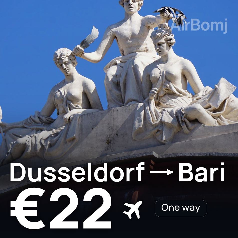 Flight ticket: Dusseldorf to Bari, €22