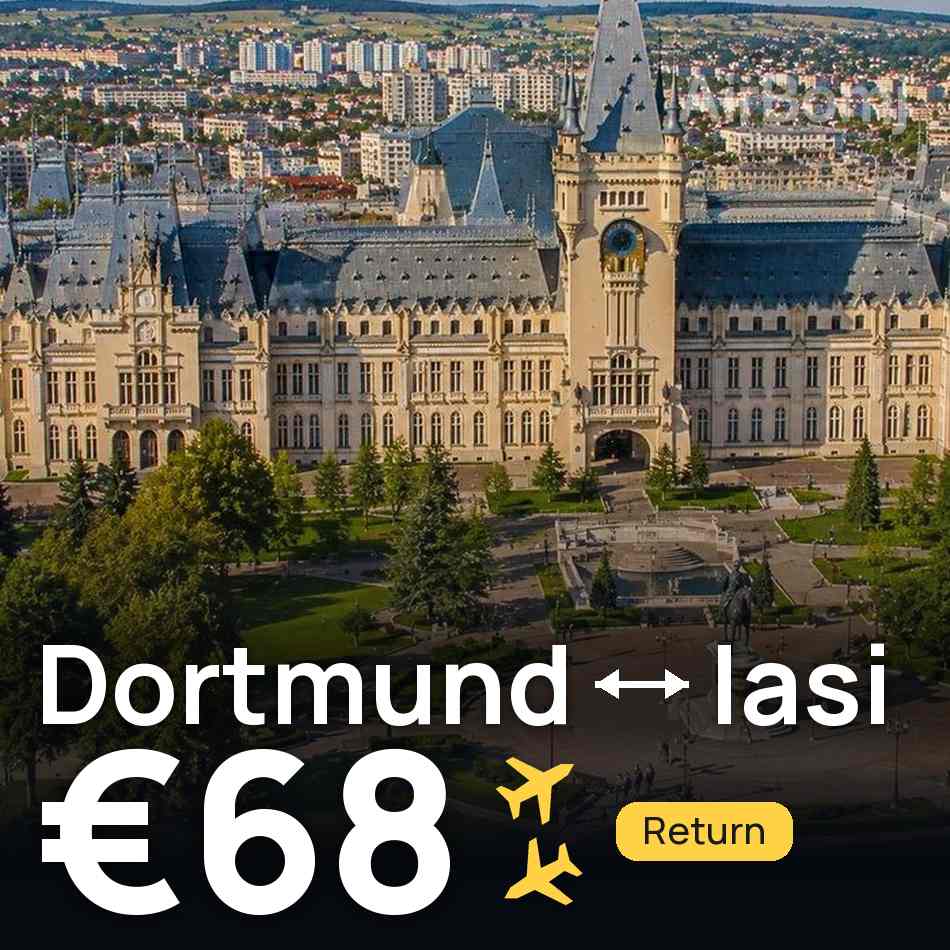 Flight ticket: Dortmund to Iasi, €68