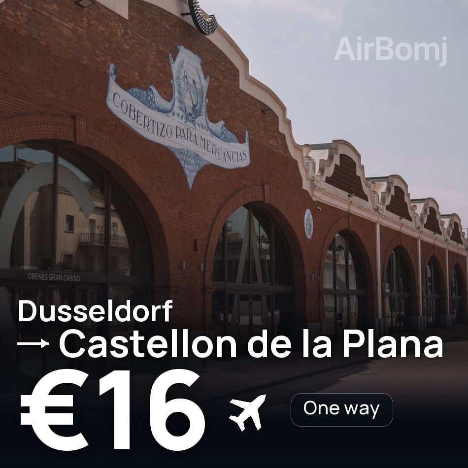 Flight ticket: Dusseldorf to Castellon de la Plana, €16