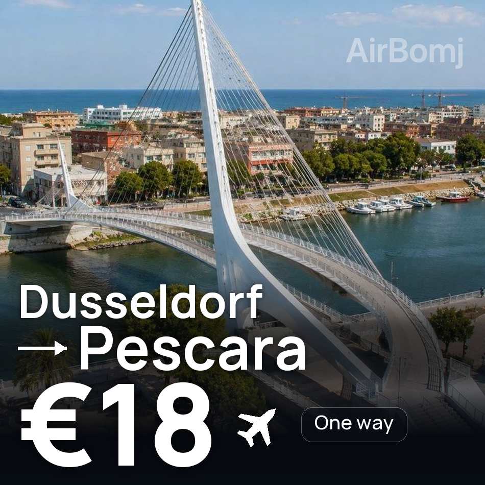 Flight ticket: Dusseldorf to Pescara, €18