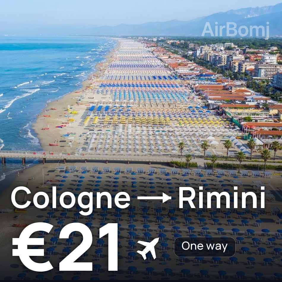 Flight ticket: Cologne to Rimini, €21