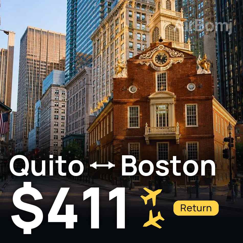 Billet d'avion : Quito — Boston, $411