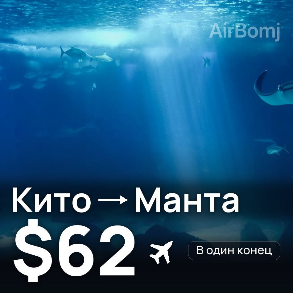 Авиабилет: Кито — Манта, $62