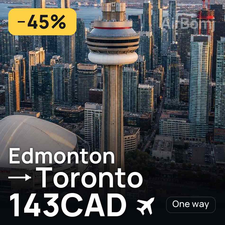 Billet d'avion : Edmonton — Toronto, 143CAD