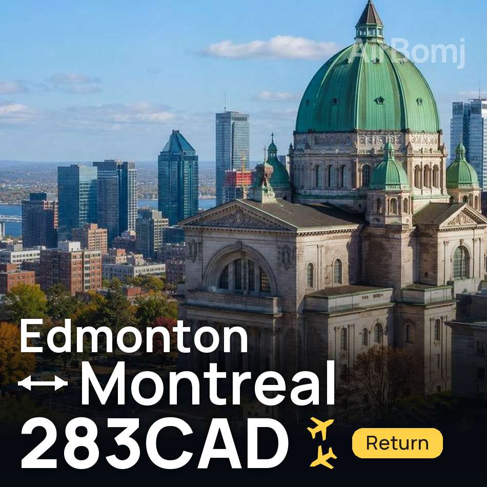 Billet d'avion : Edmonton — Montréal, 283CAD