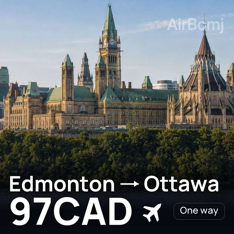 تذكرة طيران: إدمونتون — أوتاوا، 97CAD