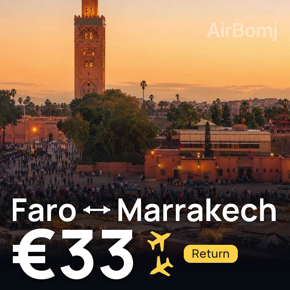 تذكرة طيران: فارو — مراكش، €33