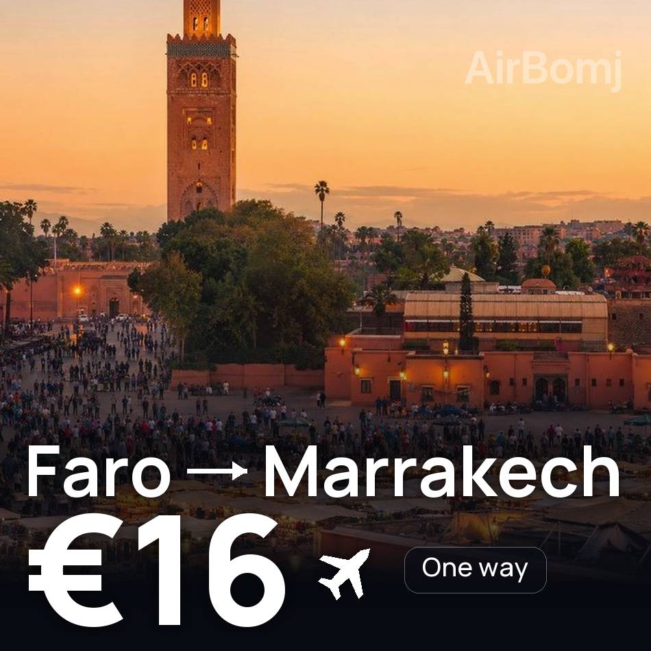 تذكرة طيران: فارو — مراكش، €16