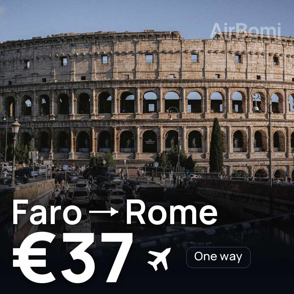 تذكرة طيران: فارو — روما، €37