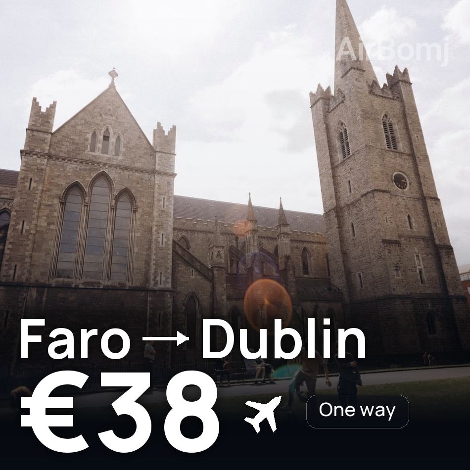 تذكرة طيران: فارو — دبلن، €38