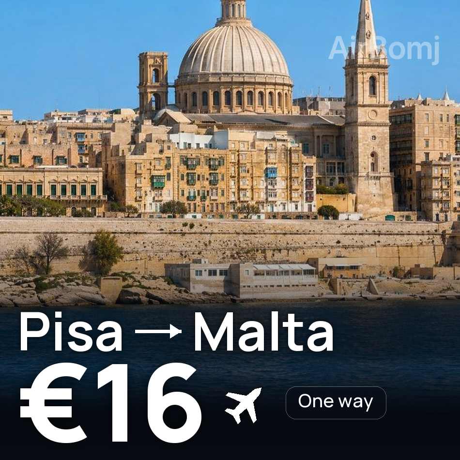 Flugticket: Pisa — Valletta, €16