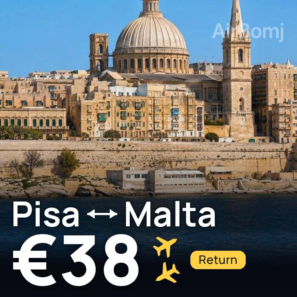 Flugticket: Pisa — Valletta, €38