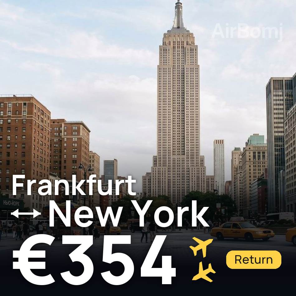 Billet d'avion : Francfort — Newark, €354