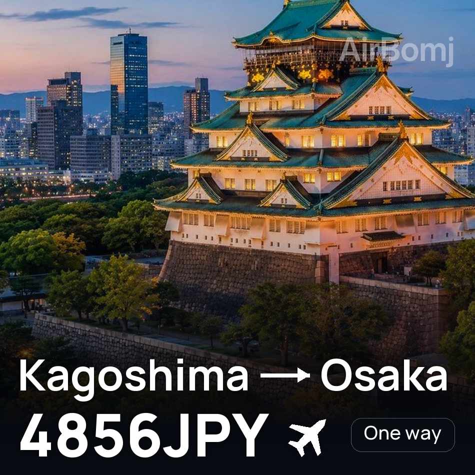Billet d'avion : Kagoshima — Ōsaka, 4856JPY
