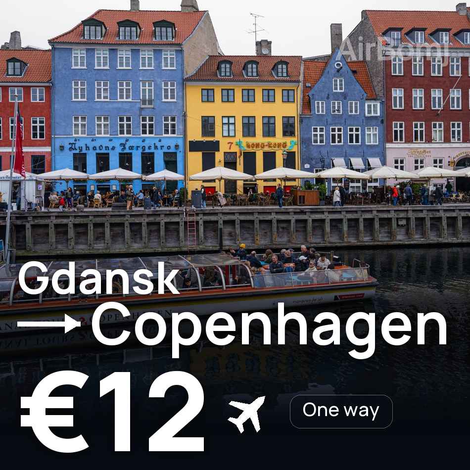 Bilet de avion: Gdansk — Copenhagen, €12