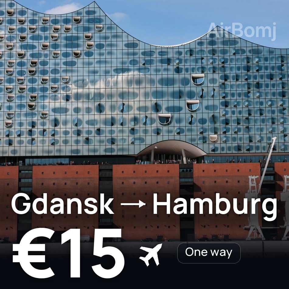 Tiket pesawat: Gdansk — Hamburg, €15