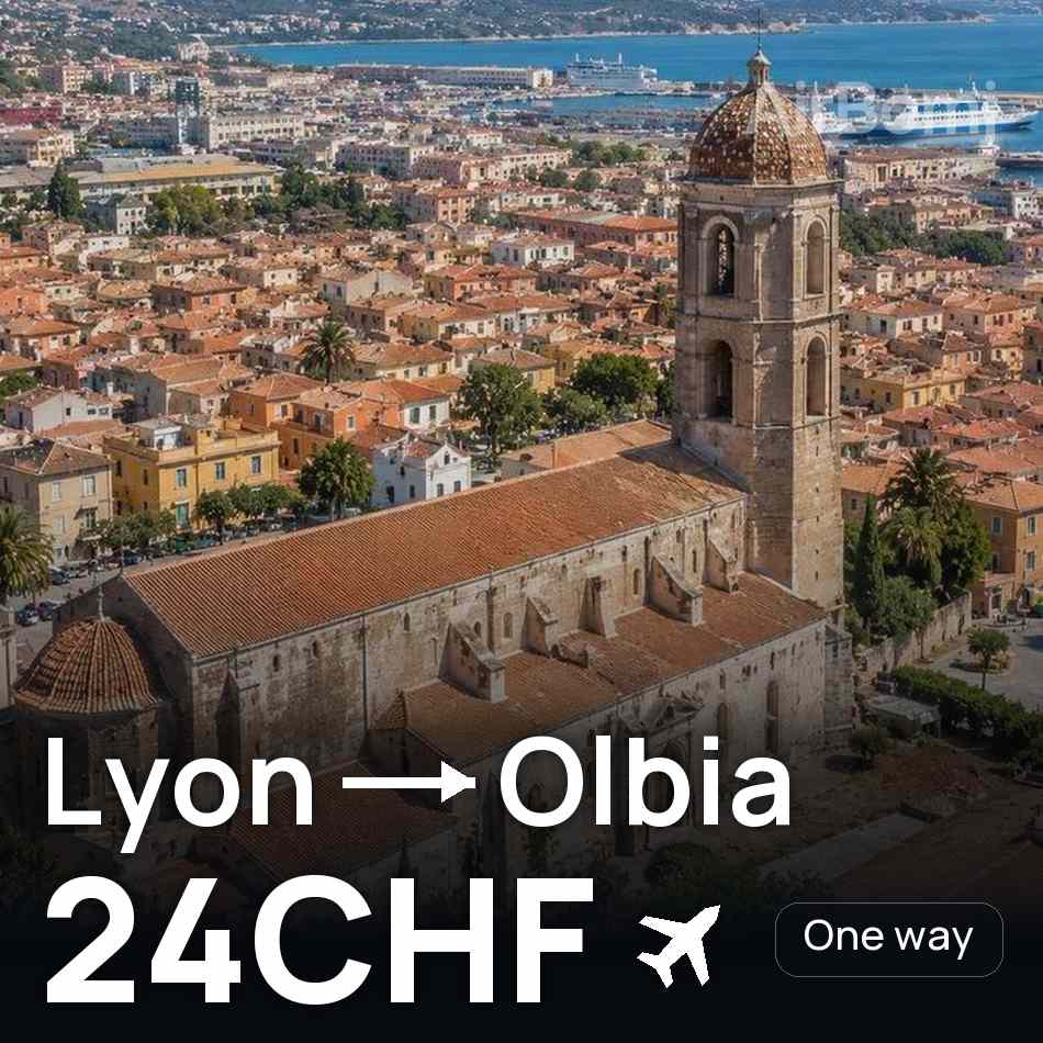 Billet d'avion : Lyon — Olbia, 24CHF