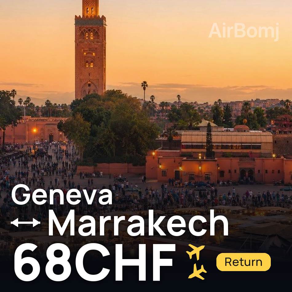 Billet d'avion : Genève — Marrakech, 68CHF